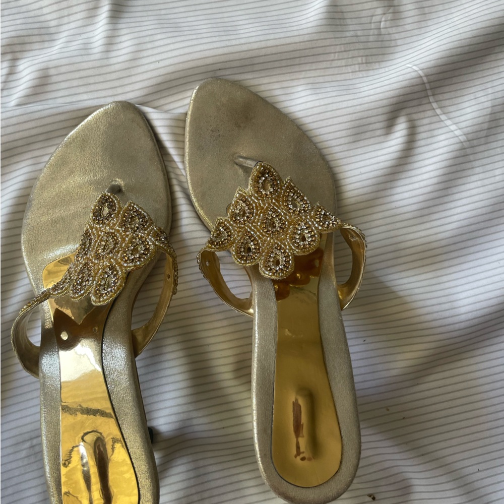 Elegant Gold Women's Mules size 6